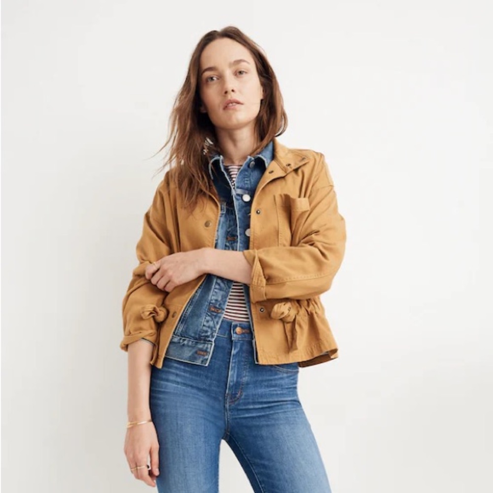 Madewell Southlake Military Cargo Utility Jacket, Dark Sahara, M, MSRP $128